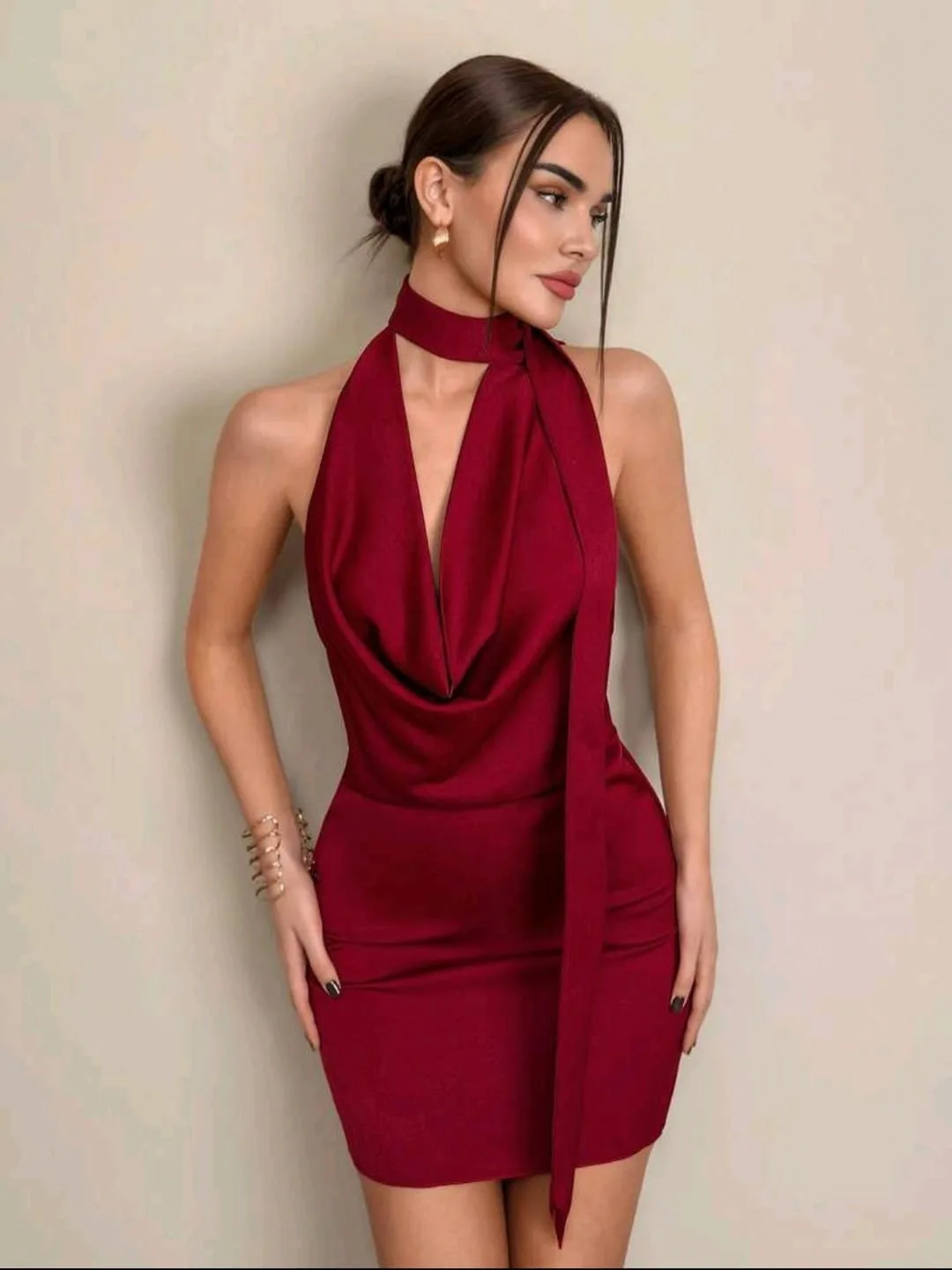 Vestido Gala "Scarf Neck" – Elegancia Pura