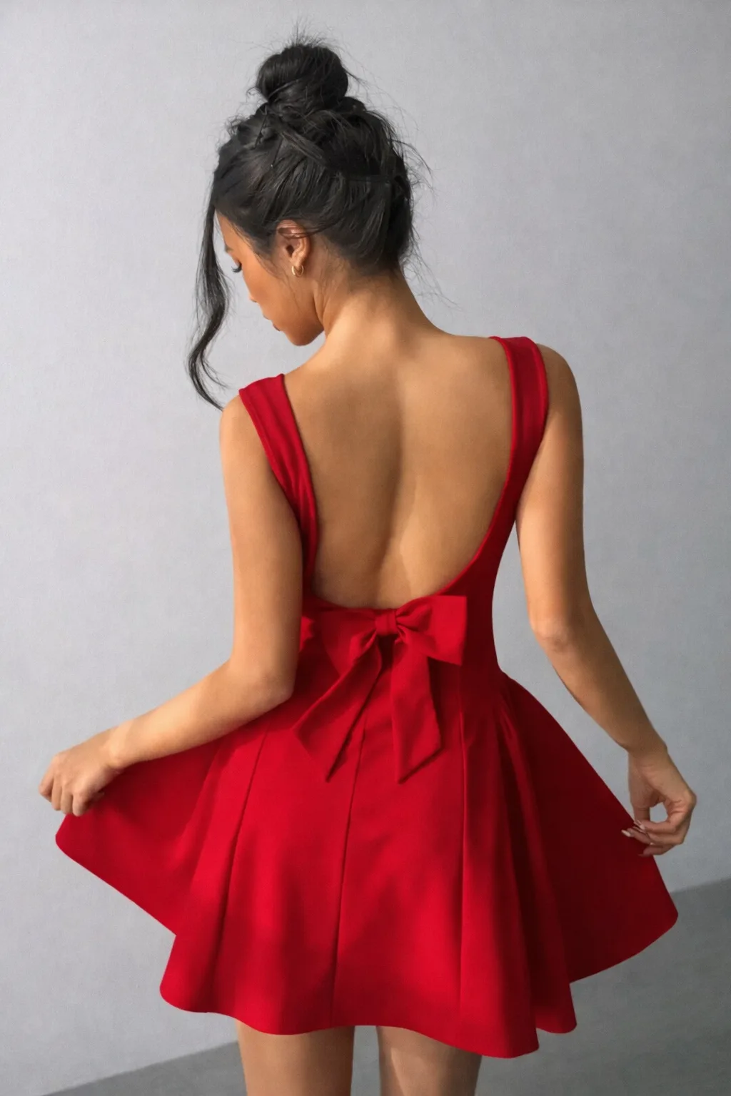 Vestido Red Bow Back en rojo