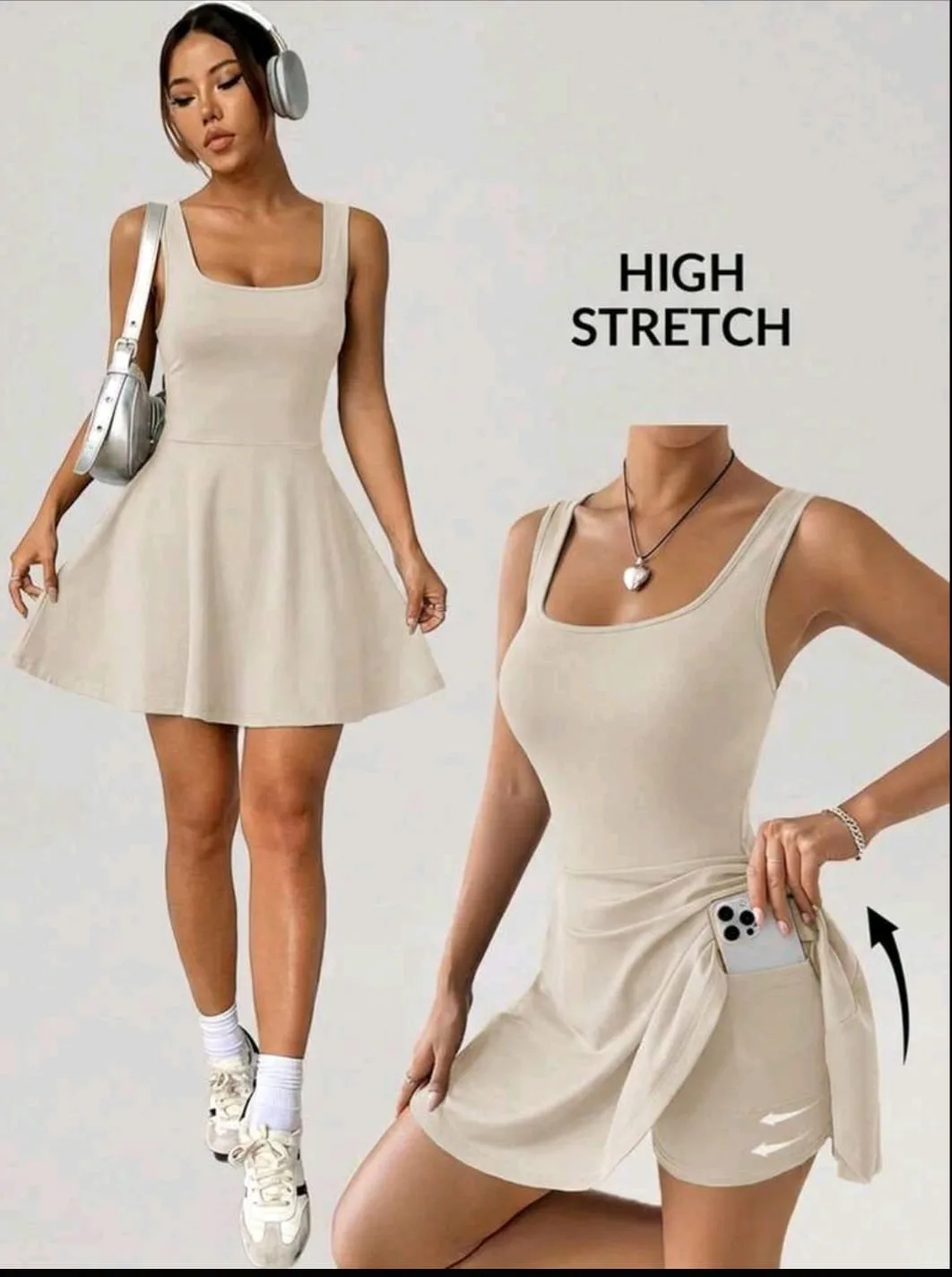 Vestido Sport Beige Arena en beige